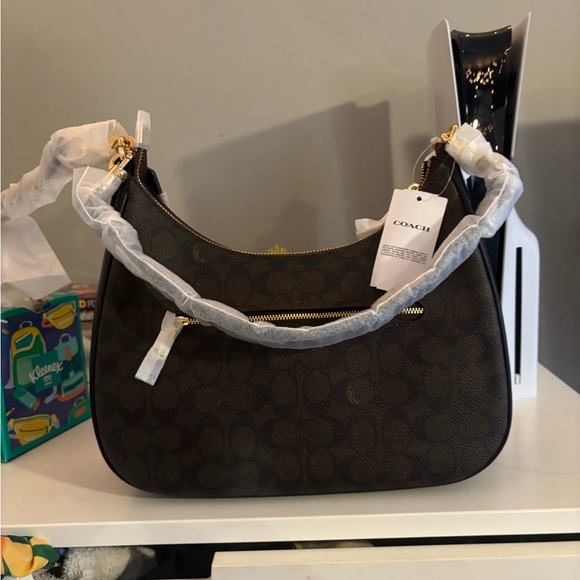 Terri Hobo gold walnut black Coach bag - Picture 2 of 2